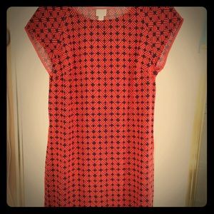 Red and navy dress